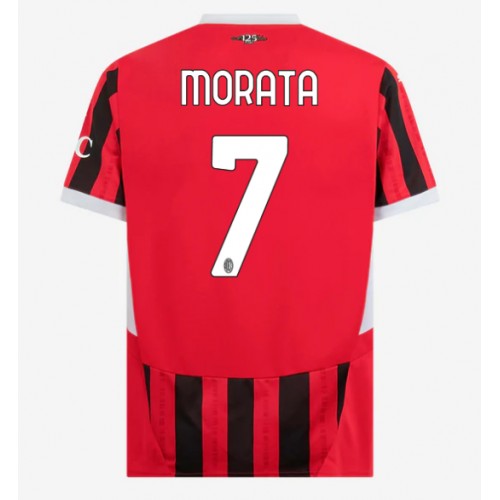 Echipament fotbal AC Milan Alvaro Morata #7 Tricou Acasa 2024-25 maneca scurta Echipament fotbal AC Milan Alvaro Morata #7 Tricou Acasa 2024-25 maneca scurta